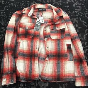 Kendall & Kylie Red Plaid Button-Up Top
